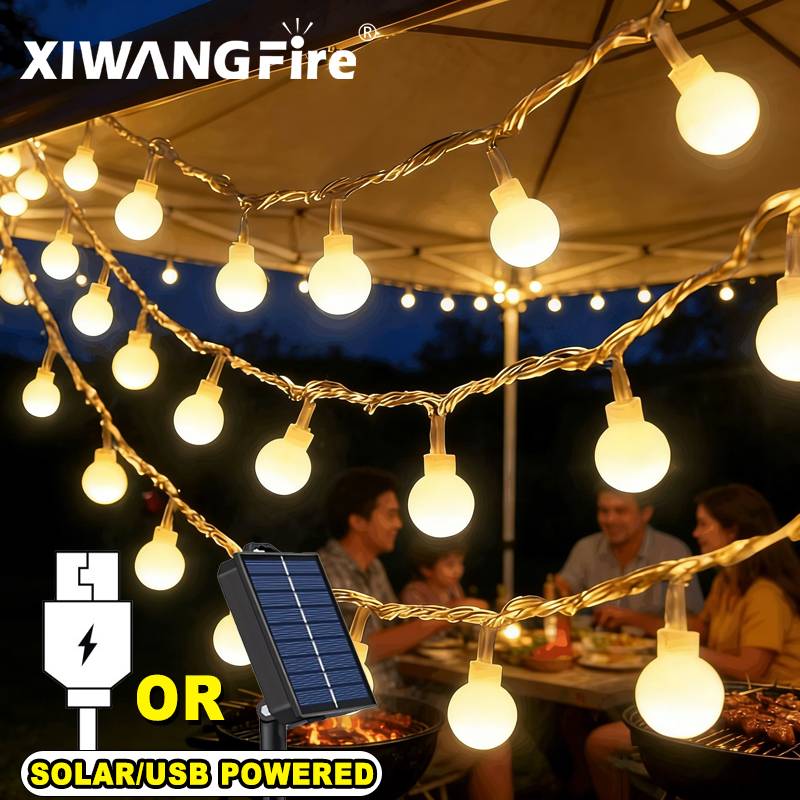 Camping Lantern - Guirnalda de Luces Solares/USB/a Pilas de