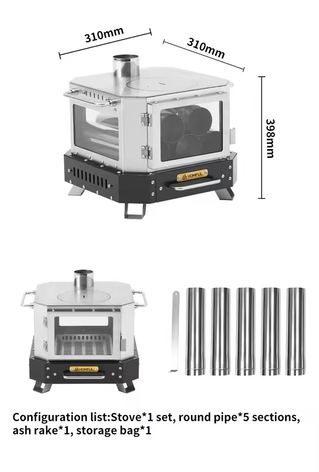 Outdoor Camping Stove Wood - Estufa de Leña Portátil HOMFUL, Equipo