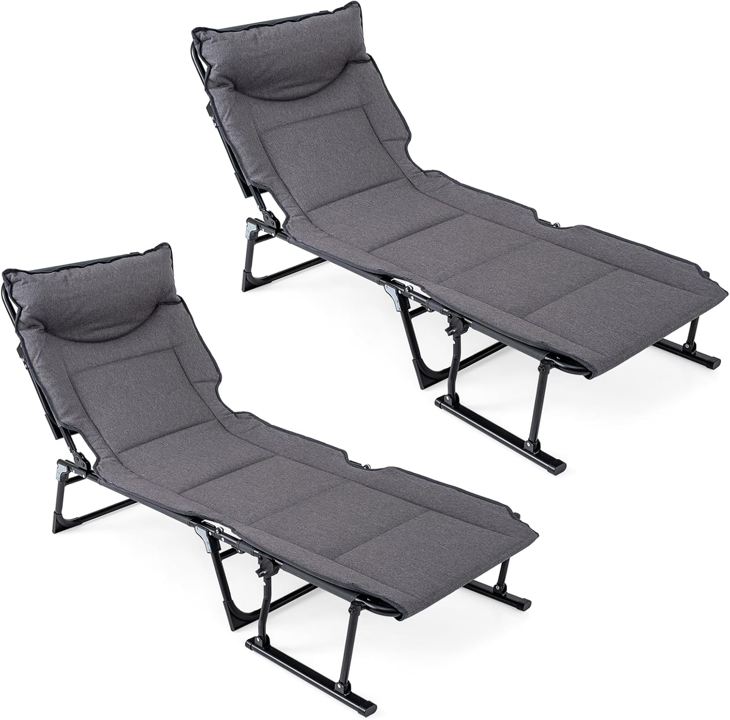Outdoor Camping Folding Chairs - Juego de 2 sillas plegables para