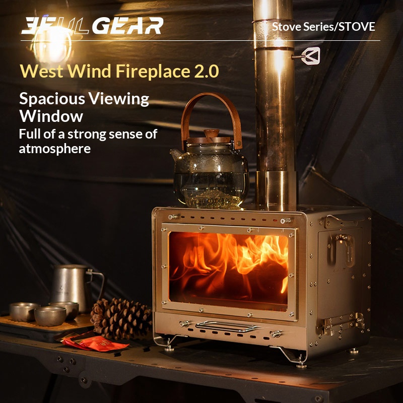 Outdoor Camping Stove Wood - Chimenea de acero inoxidable 3F UL