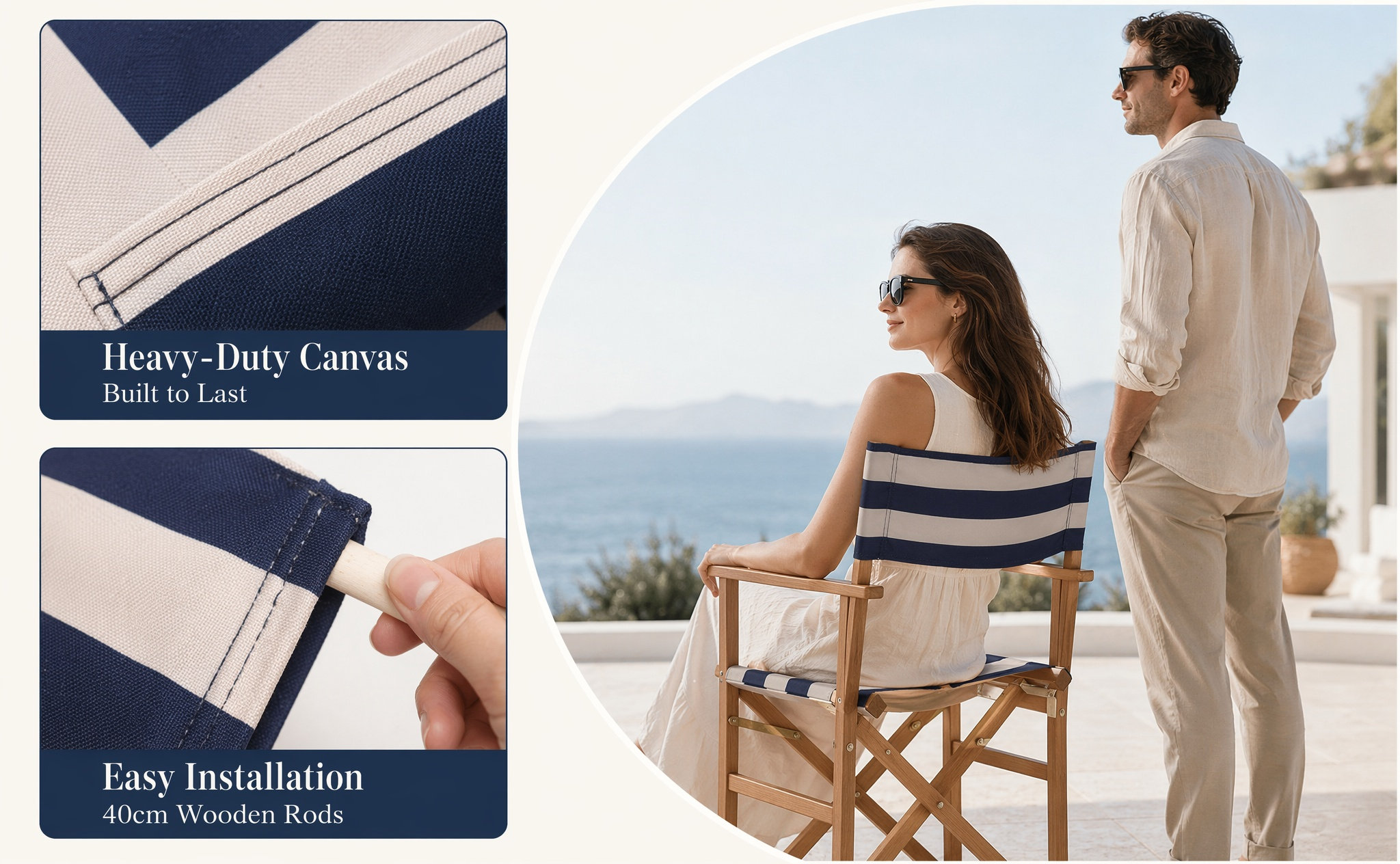 Outdoor Camping Folding Chairs - 1 juego de fundas de tela