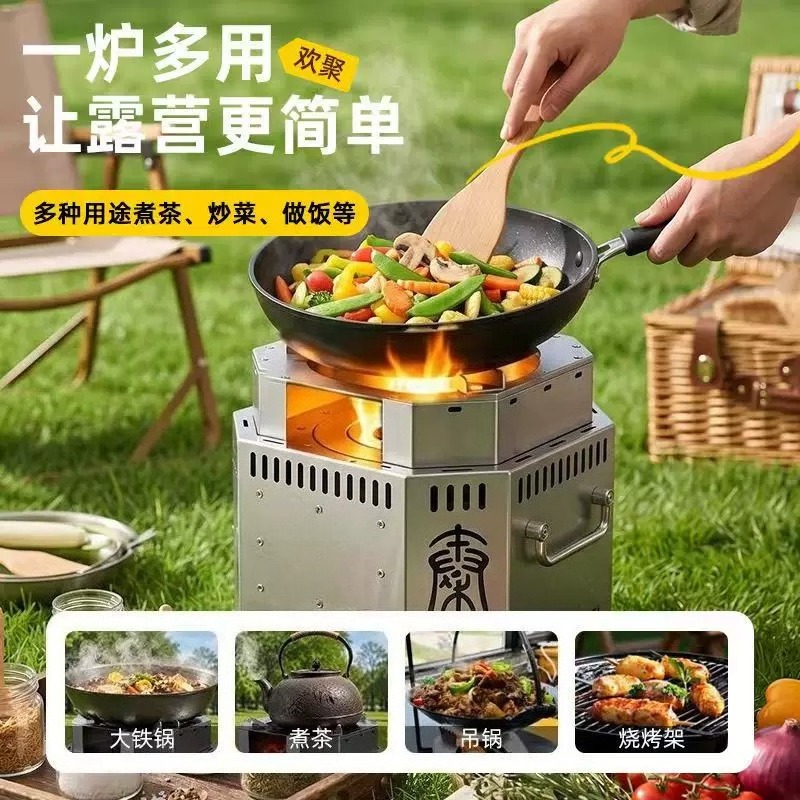 Estufa de leña de acero inoxid - Outdoor Camping Stove Wood reseña y precio