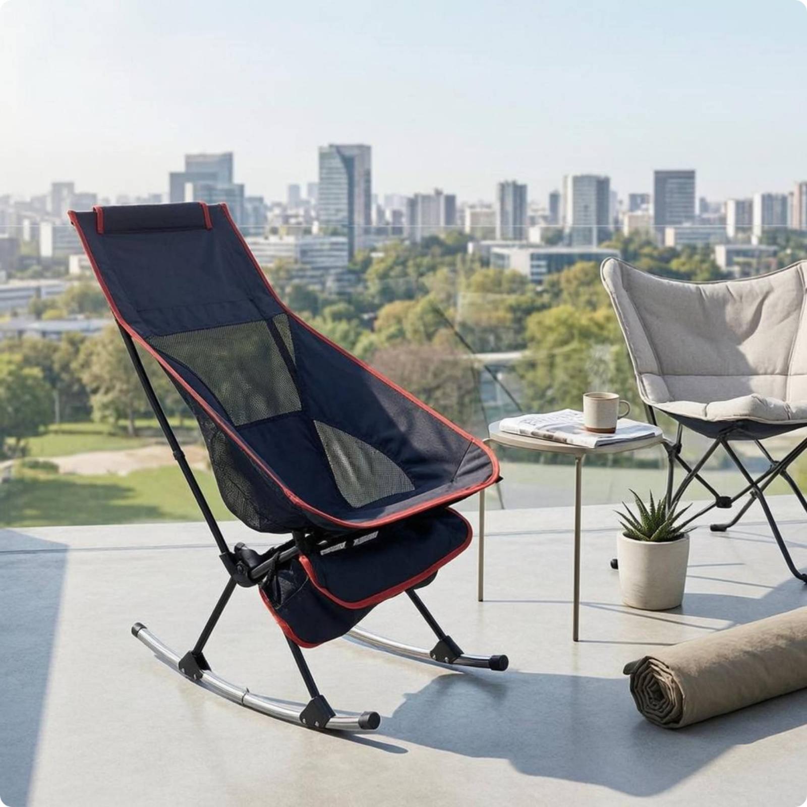 Silla Mecedora Plegable para E - Outdoor Camping Rocking Chair reseña y precio