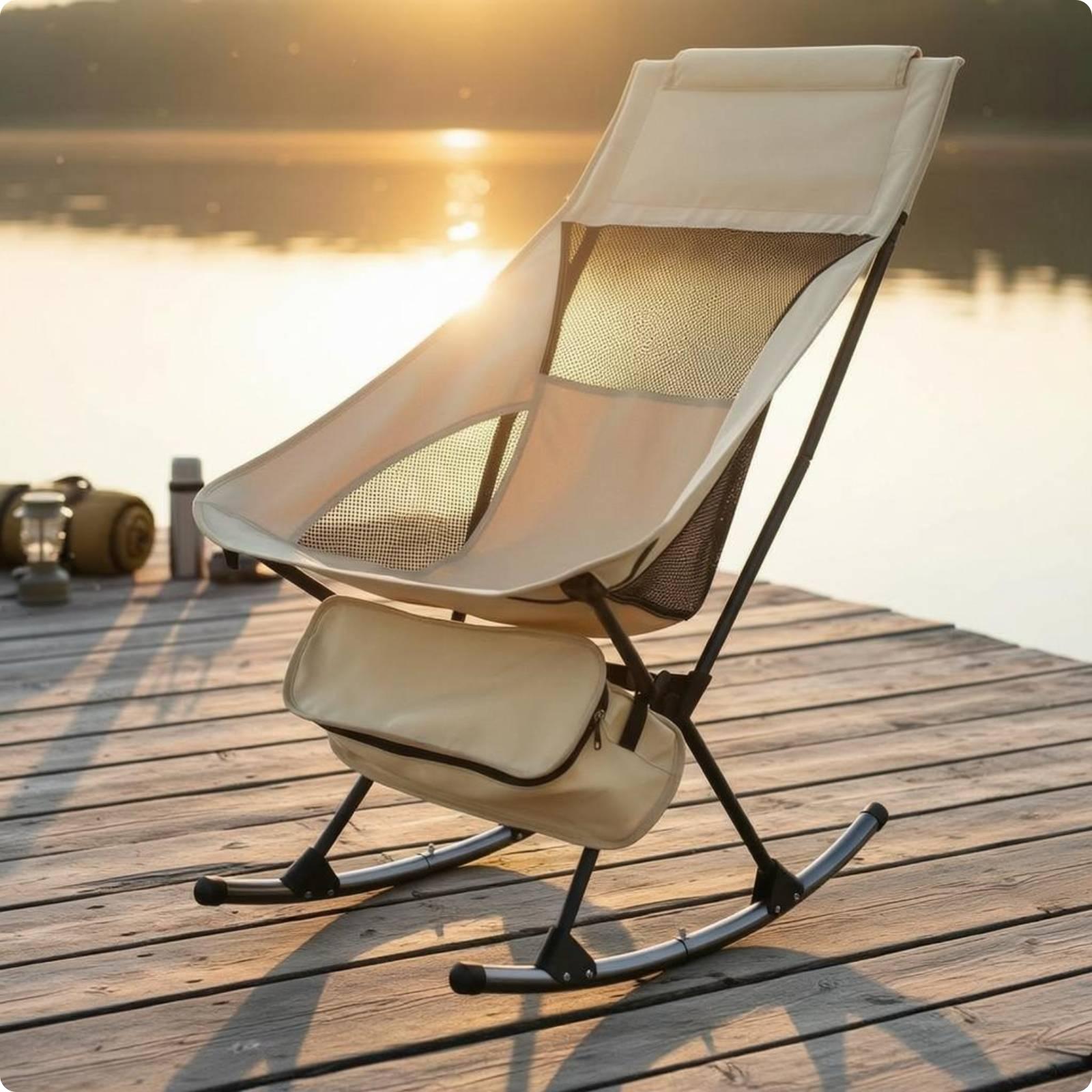 Silla Mecedora Plegable para E - Outdoor Camping Rocking Chair reseña y precio