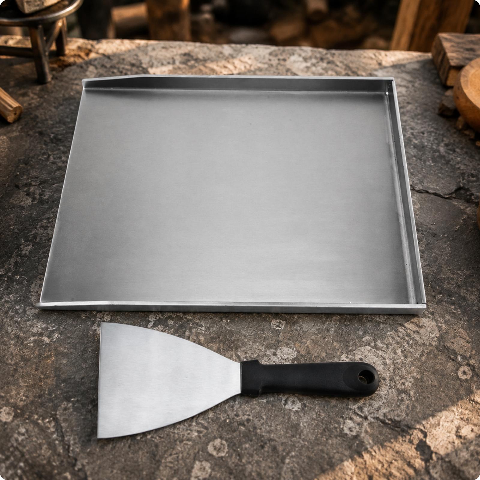 Sartén rectangular con bordes  - Outdoor Camping Griddle reseña y precio