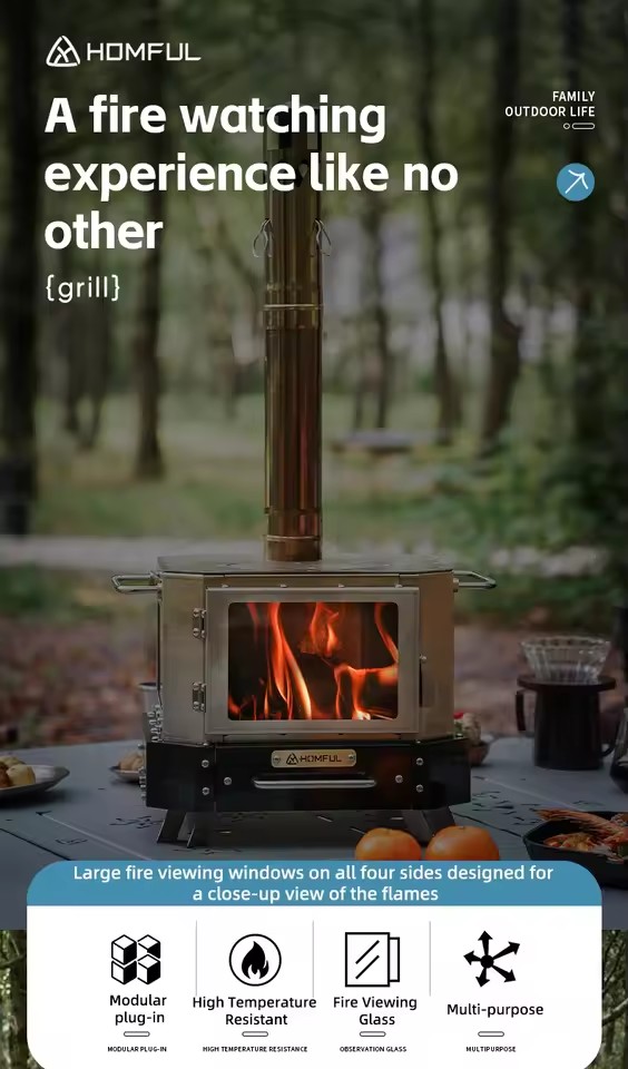 Estufa de Leña Portátil HOMFUL - Outdoor Camping Stove Wood reseña y precio