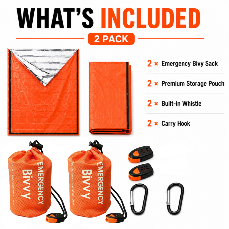 Paquete de 2 sacos de dormir d - Bivvy Bag Emergency reseña y precio