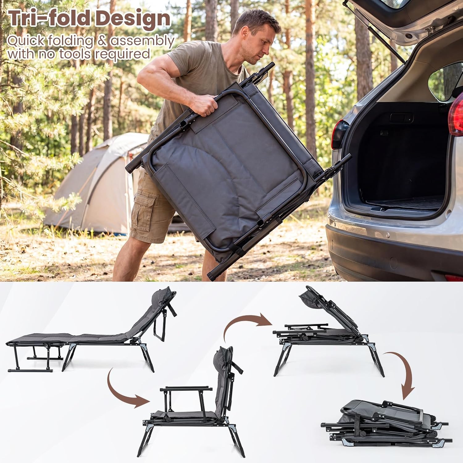 Juego de 2 sillas plegables pa - Outdoor Camping Folding Chairs reseña y precio