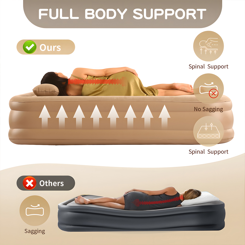 Colchón de aire Queen con bomb - Outdoor Camping Mattress reseña y precio
