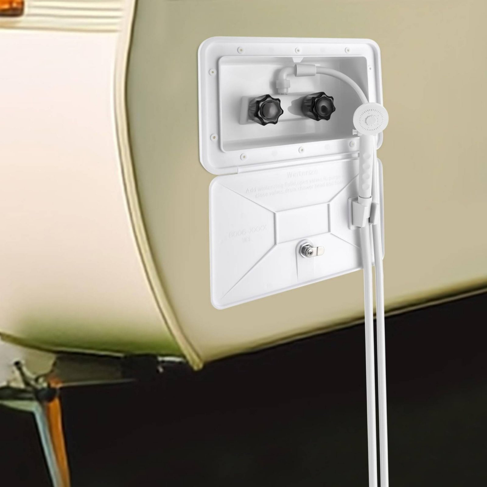 Caja de Ducha Exterior para RV - Outdoor Camping Showers reseña y precio