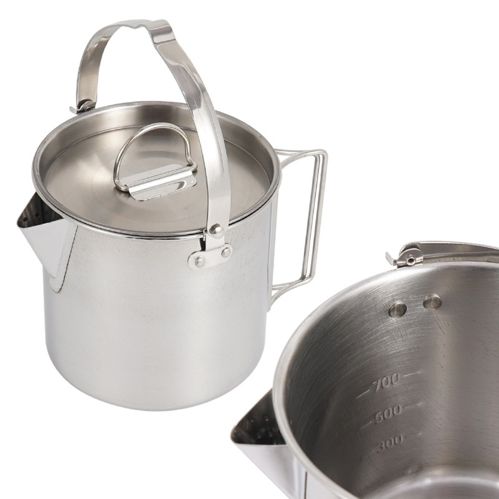 Hervidor portátil de acero ino - Outdoor Camping Kettle reseña y precio