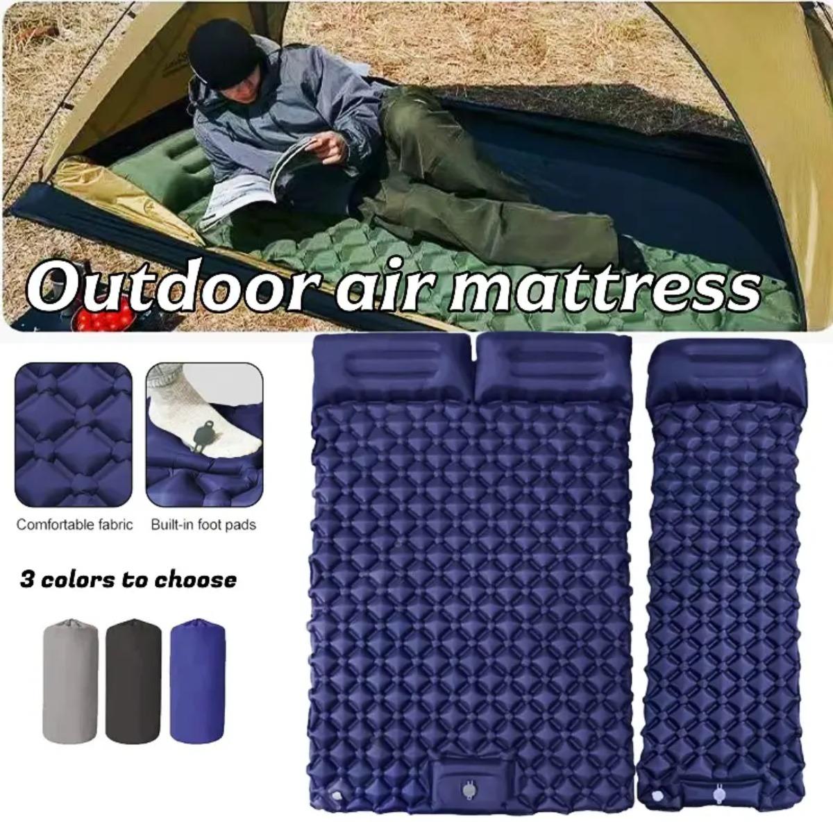 Colchón de aire inflable indiv - Outdoor Camping Floor Mat reseña y precio