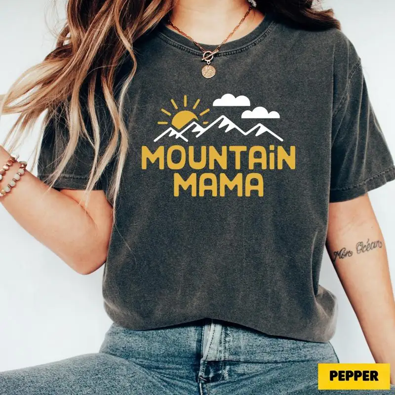 Camiseta Mountain Mama estilo  - Outdoor Camping Adventures reseña y precio