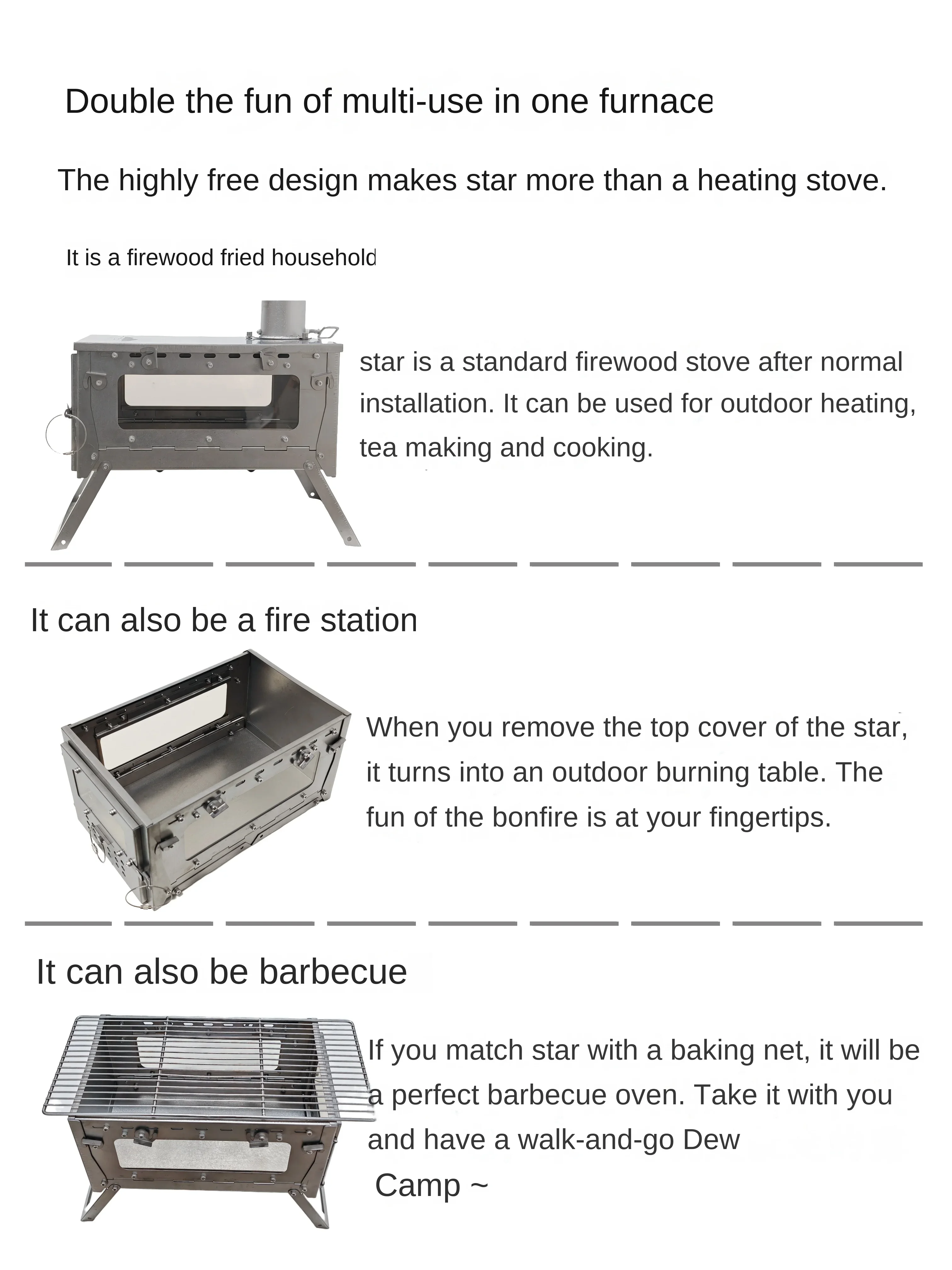 Estufa de leña plegable de ale - Outdoor Camping Stove Wood reseña y precio
