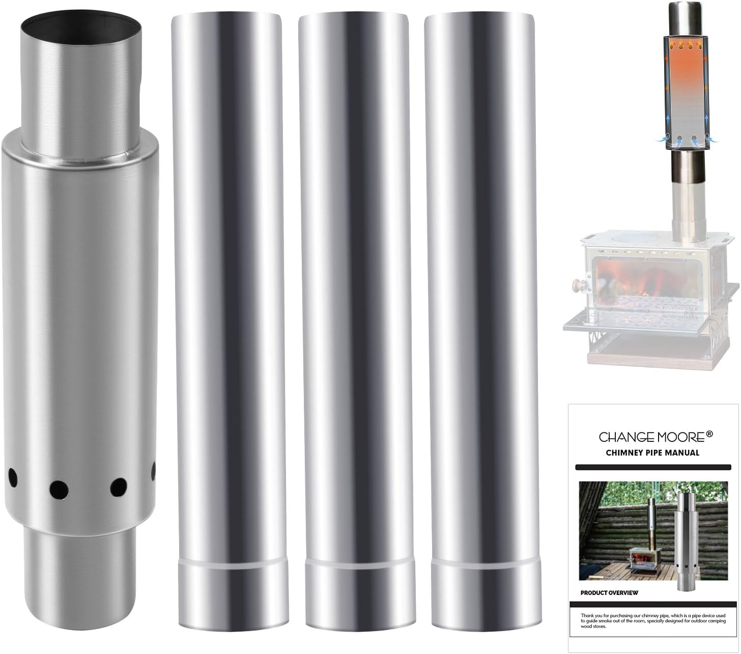 CHANGE MOORE Juego de tubos de - Outdoor Camping Stove Wood reseña y precio