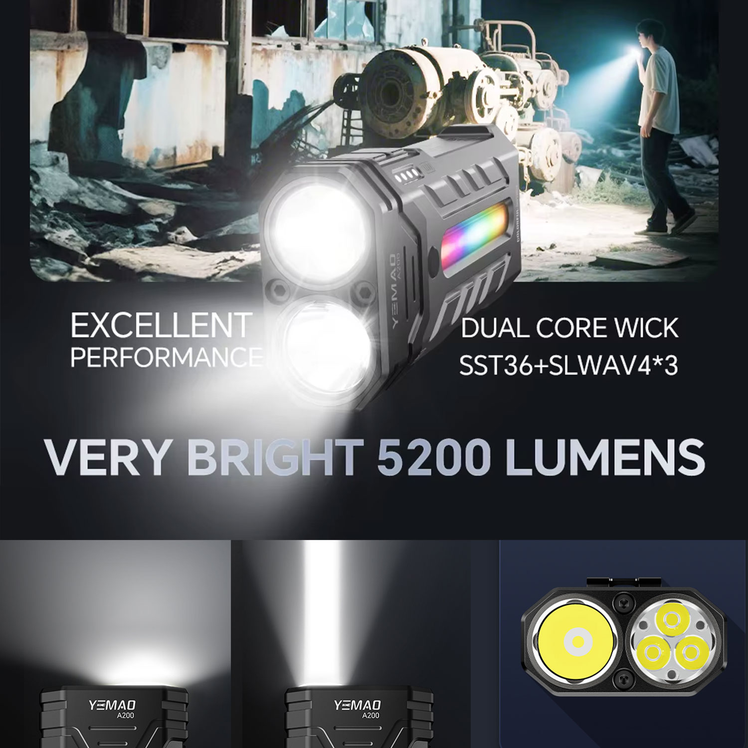 Linterna LED RGB portátil mult - Outdoor Camping Adventures reseña y precio